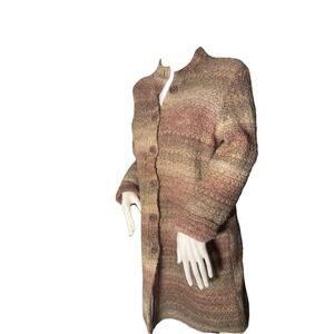 J Jill Small Sweater Long Cardigan Duster Alpaca/ Wool Blend Textured- Medium